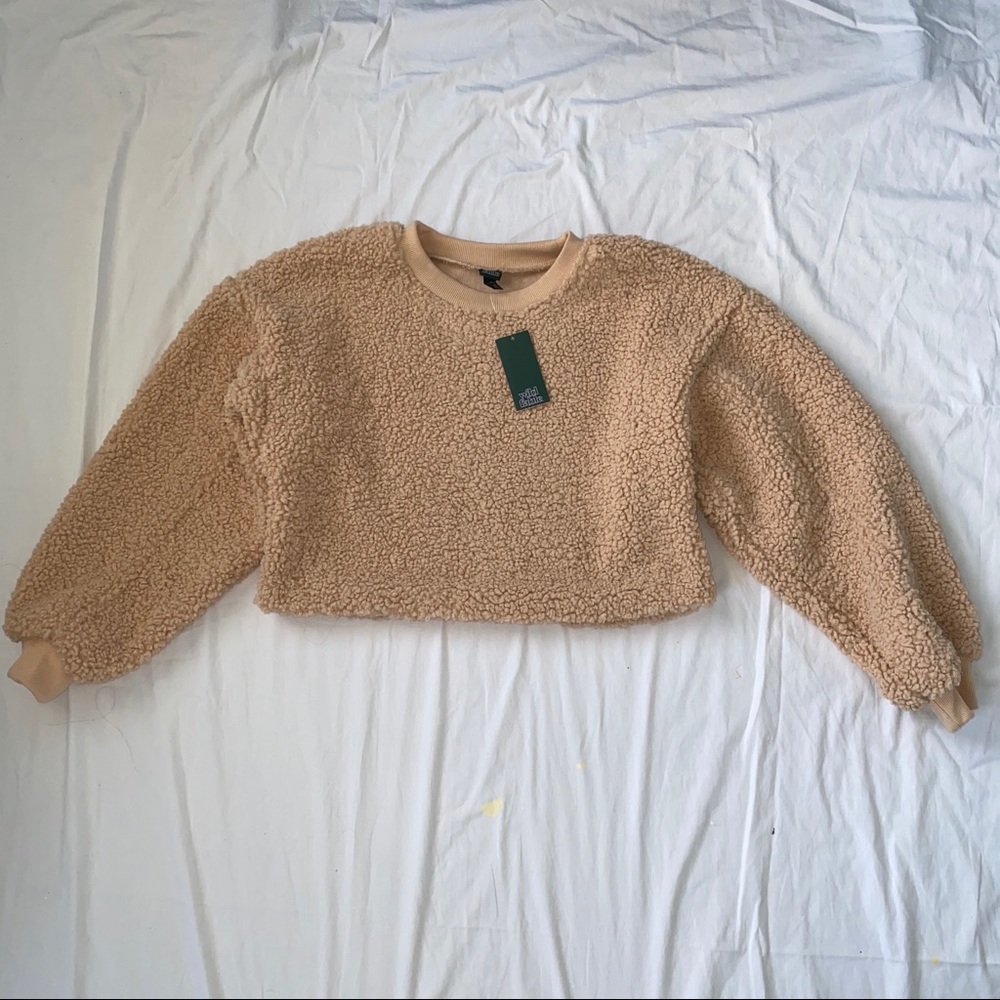 teddy crop sweater